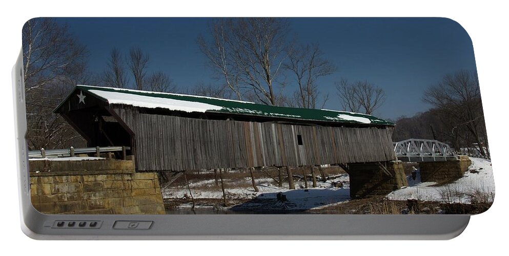 Historic Portable Battery Charger featuring the photograph Otway Covered Bridge Winter by Kevin Craft