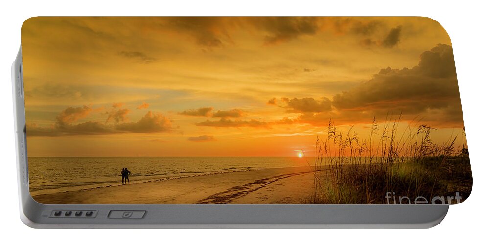 Sunset Portable Battery Charger featuring the photograph Our Happy Place In The Sun by Marvin Spates
