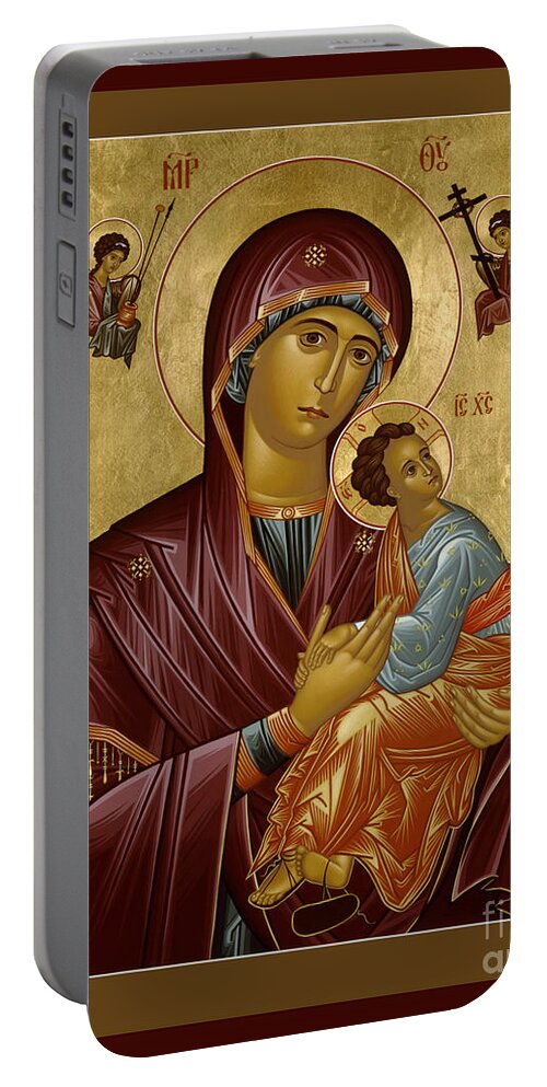 Our Lady Of Perpetual Help Portable Battery Charger featuring the painting Our Lady of Perpetual Help - RLOPH by Br Robert Lentz OFM