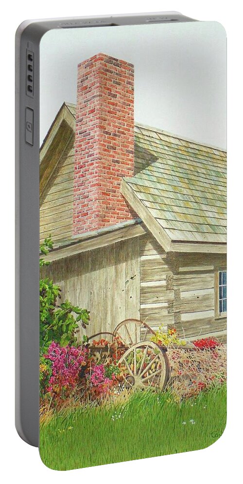 Pioneer Portable Battery Charger featuring the painting Our Rural Heritage by Conrad Mieschke