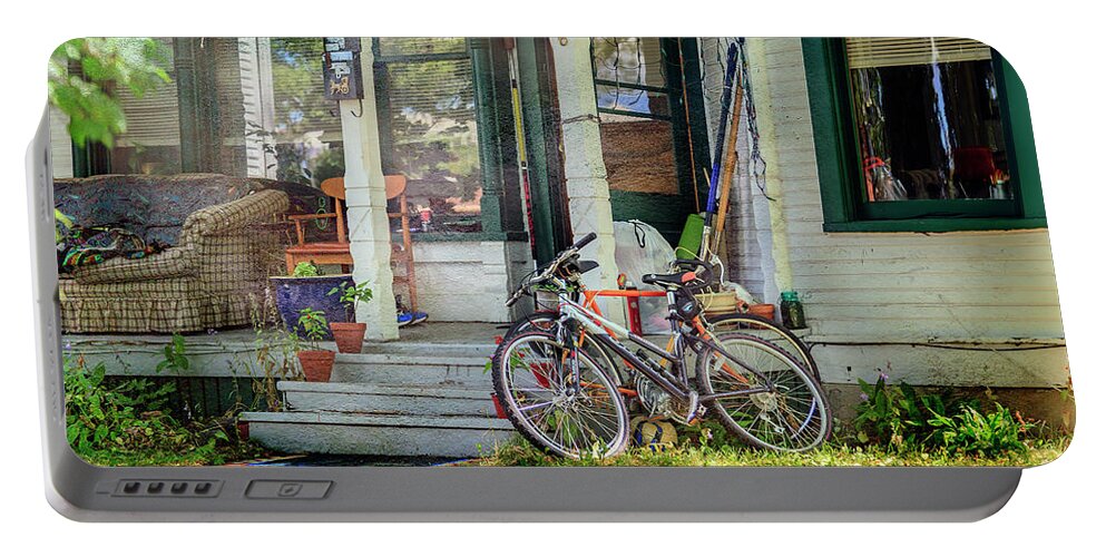 Bicycle Portable Battery Charger featuring the photograph Our Town Bicycle by Craig J Satterlee