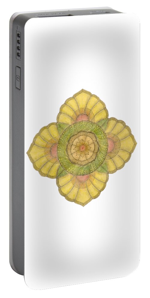 J Alexander Portable Battery Charger featuring the drawing Ouroboros ja083 by Dar Freeland