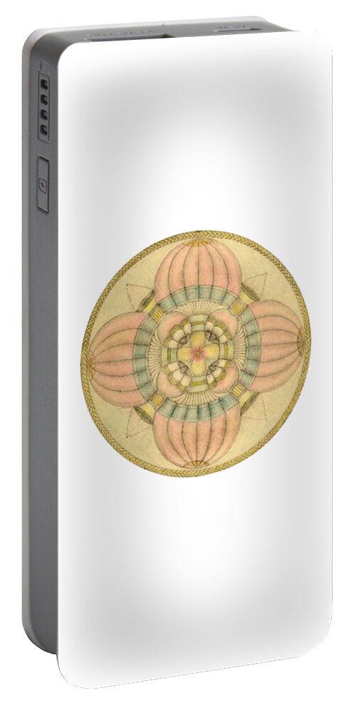 J Alexander Portable Battery Charger featuring the drawing Ouroboros ja087 by Dar Freeland