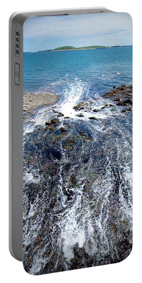 Ocean Portable Battery Charger featuring the photograph Out to Sea by Greg Fortier