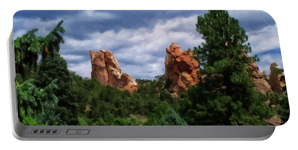 Colorado Springs Portable Battery Charger featuring the digital art outcroppings in Colorado Springs by Flees Photos