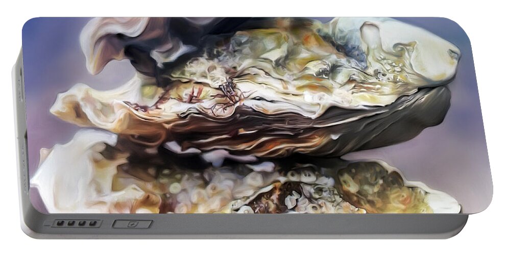 Oysters Portable Battery Charger featuring the mixed media Oysters by the sea by Mark Tonelli