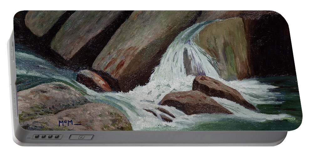 Ozark Waterfall Portable Battery Charger featuring the painting Ozark Spring Creeks by Garry McMichael