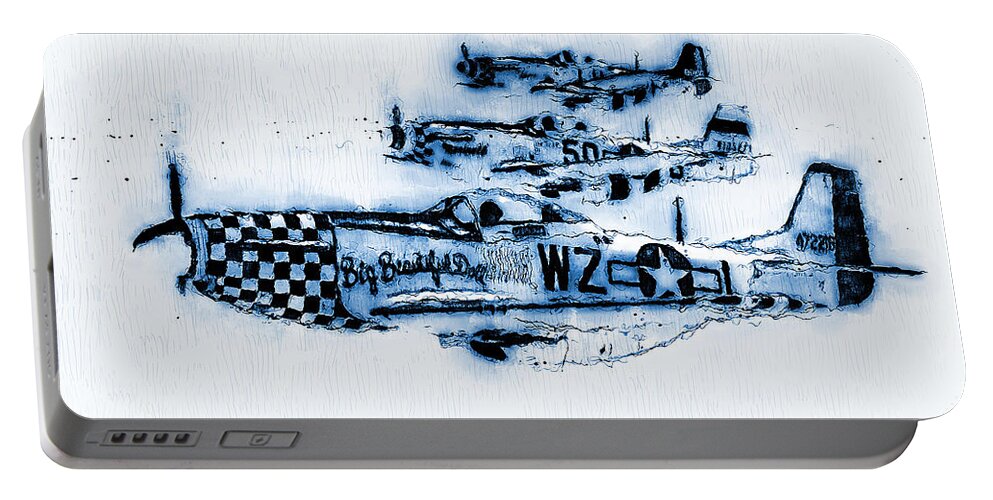 P 51 Portable Battery Charger featuring the digital art P-51 Mustang - 13 by AM FineArtPrints