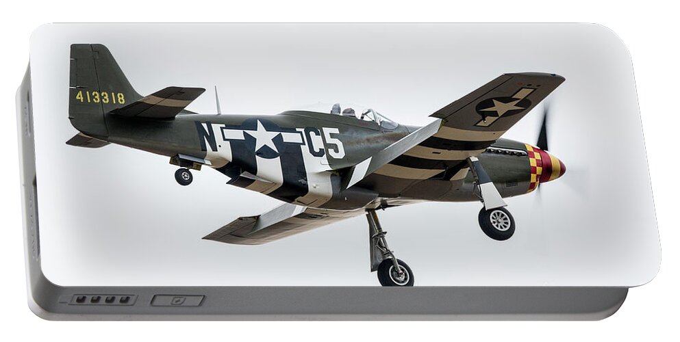 P51 Portable Battery Charger featuring the digital art P-51 Mustang - Frensi by Airpower Art