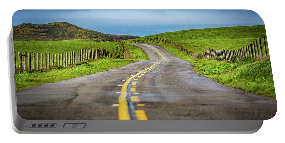 Pacific Coast Portable Battery Charger featuring the photograph Pacific Coast Road to Tomales Bay by Donnie Whitaker