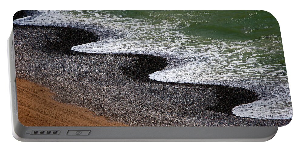 Black Rocks Portable Battery Charger featuring the photograph Pacific Meets Lima by Doug Sturgess