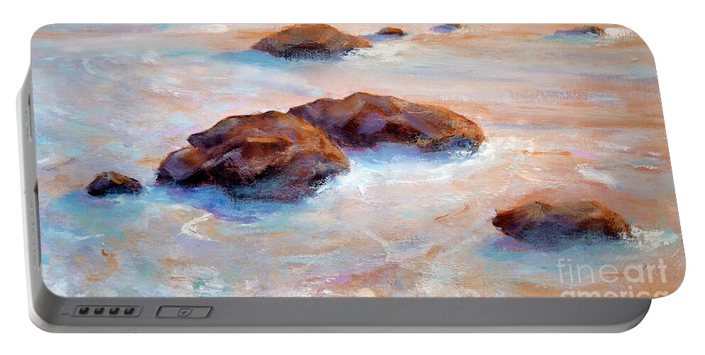 Landscape Portable Battery Charger featuring the painting Pacific Ocean by Michael Rock