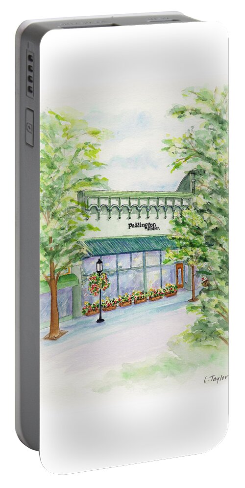 Paddington Station Gift Store Portable Battery Charger featuring the painting Paddington Station by Lori Taylor