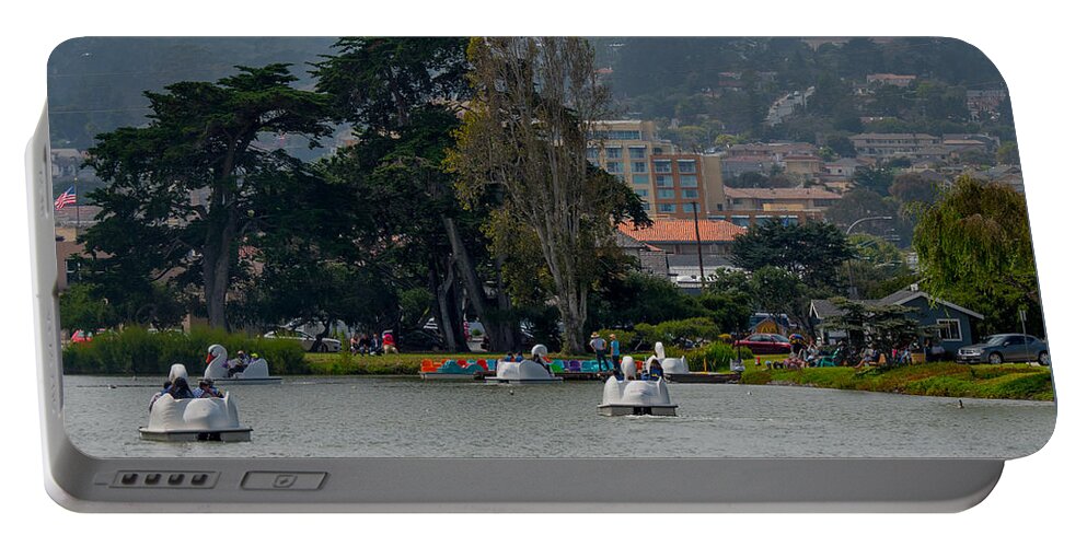 Paddle Boats Portable Battery Charger featuring the photograph Paddle Boats on Lake El Estero by Derek Dean