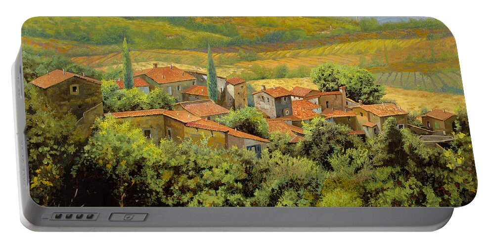 Tuscany Portable Battery Charger featuring the painting Paesaggio Toscano by Guido Borelli