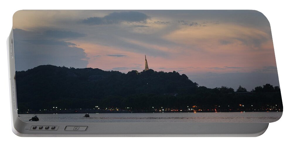 China Portable Battery Charger featuring the photograph Pagoda in the Sunset by Jason Chu