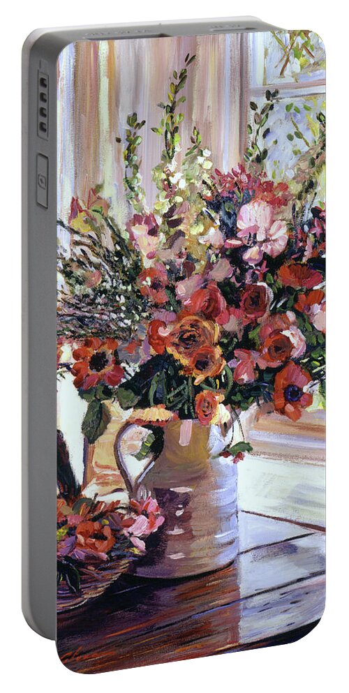 Still Life Portable Battery Charger featuring the painting Paint Box Arrangement by David Lloyd Glover