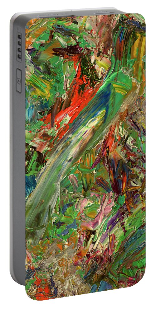 Abstract Portable Battery Charger featuring the painting Paint number 32 by James W Johnson