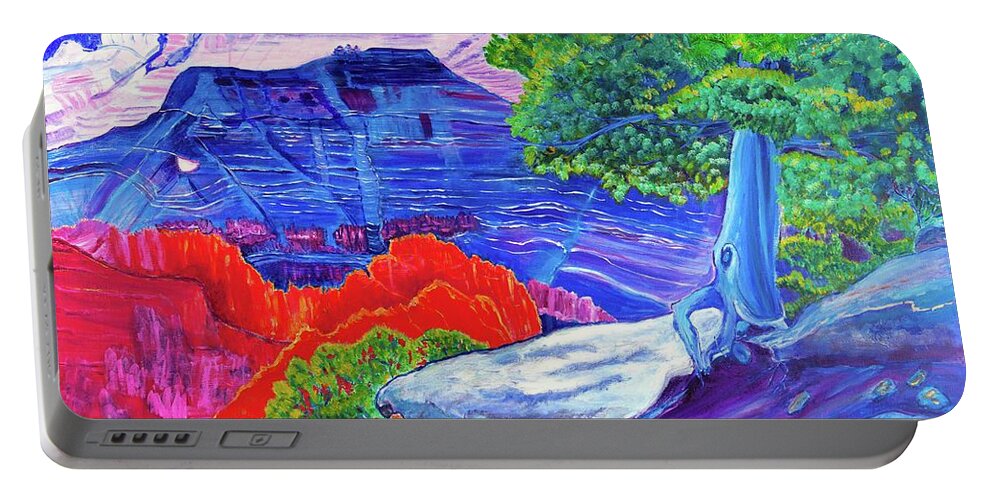 Grand Canyon Portable Battery Charger featuring the painting Painted Canyon 36 x48 by Santana Star