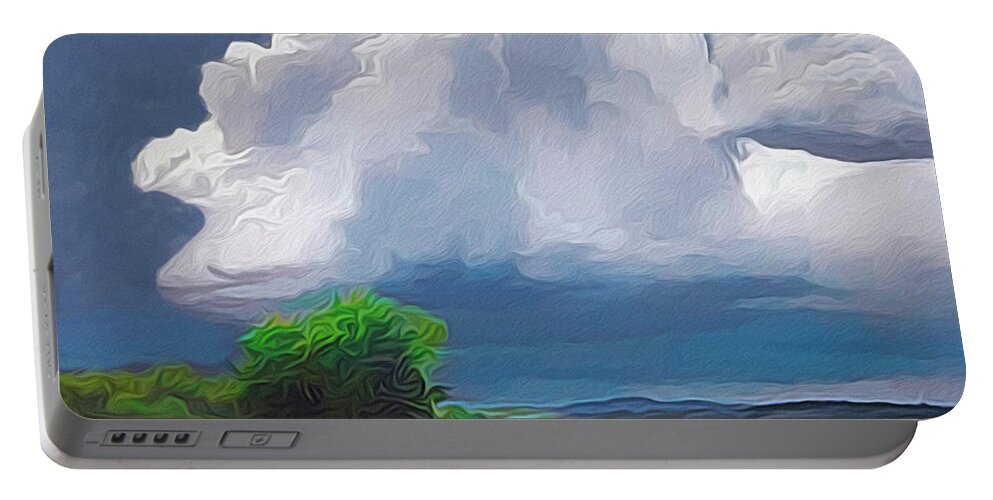 Cloud Portable Battery Charger featuring the digital art Painted Clouds by Walter Colvin