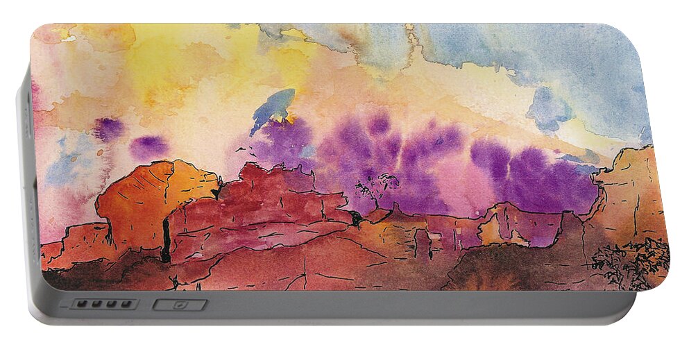 Desert Portable Battery Charger featuring the painting Painted Desert by Vicki Housel