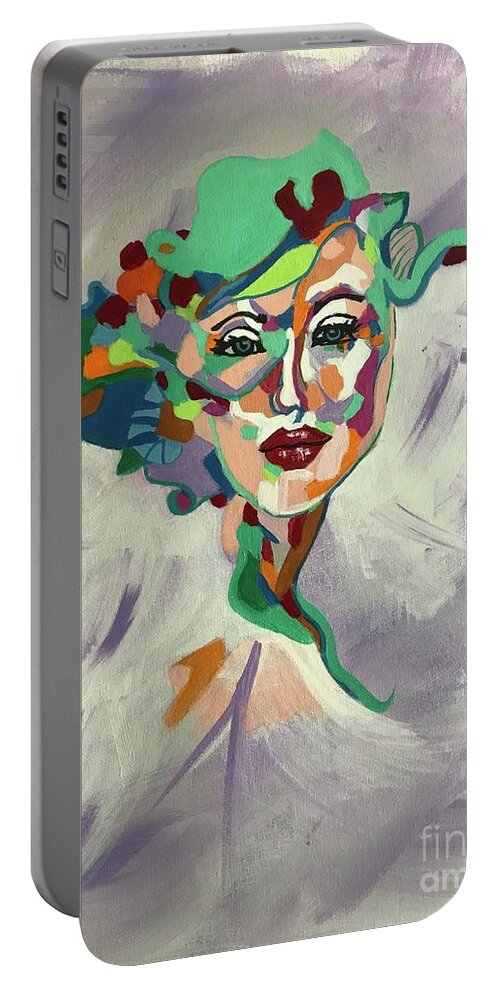 Original Art Work Portable Battery Charger featuring the painting Painted Lady #2 by Theresa Honeycheck