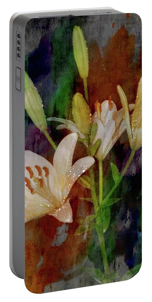 Lilies.lily Portable Battery Charger featuring the photograph Painted Lilies by Sheri McLeroy