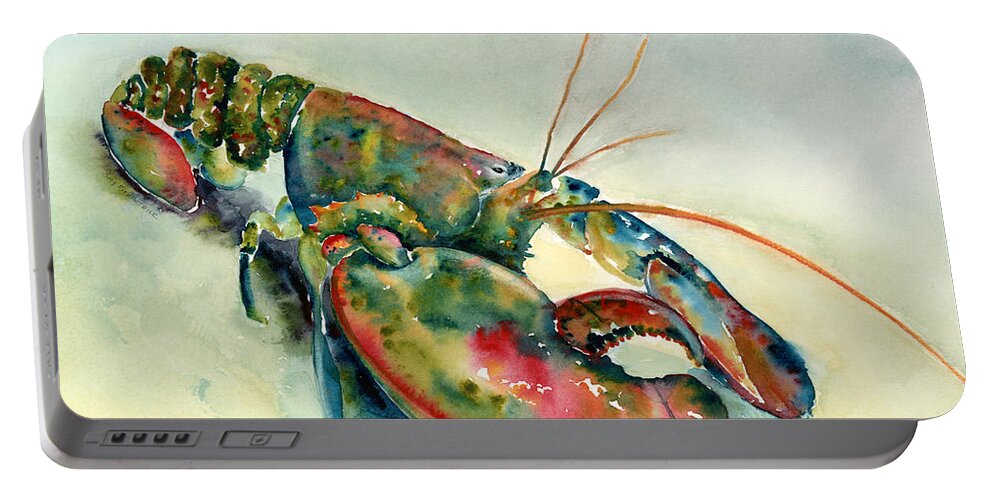 Lobster Portable Battery Charger featuring the painting Painted Lobster by Amy Kirkpatrick