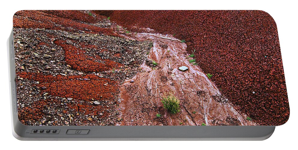 Bentonite Portable Battery Charger featuring the photograph Painted Mudflow by John Christopher