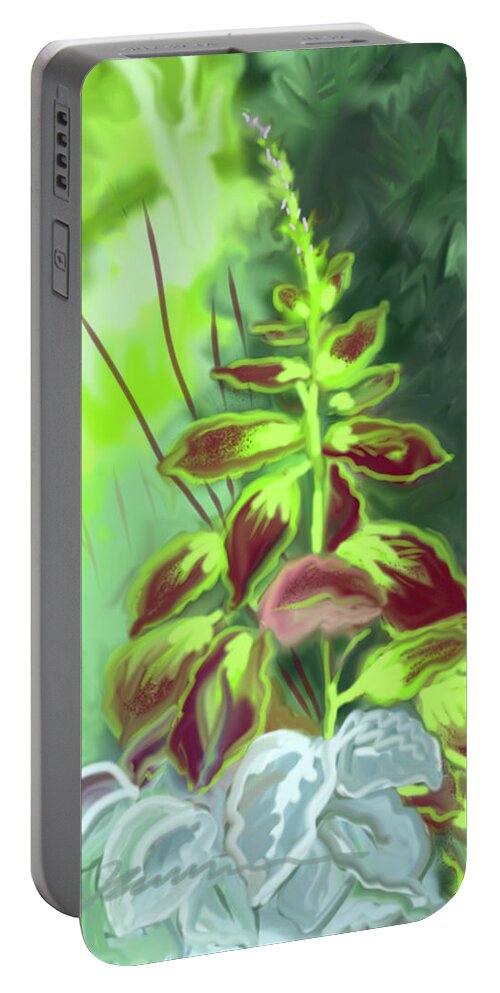 Flowers Portable Battery Charger featuring the painting Painted Nettle by Jean Pacheco Ravinski
