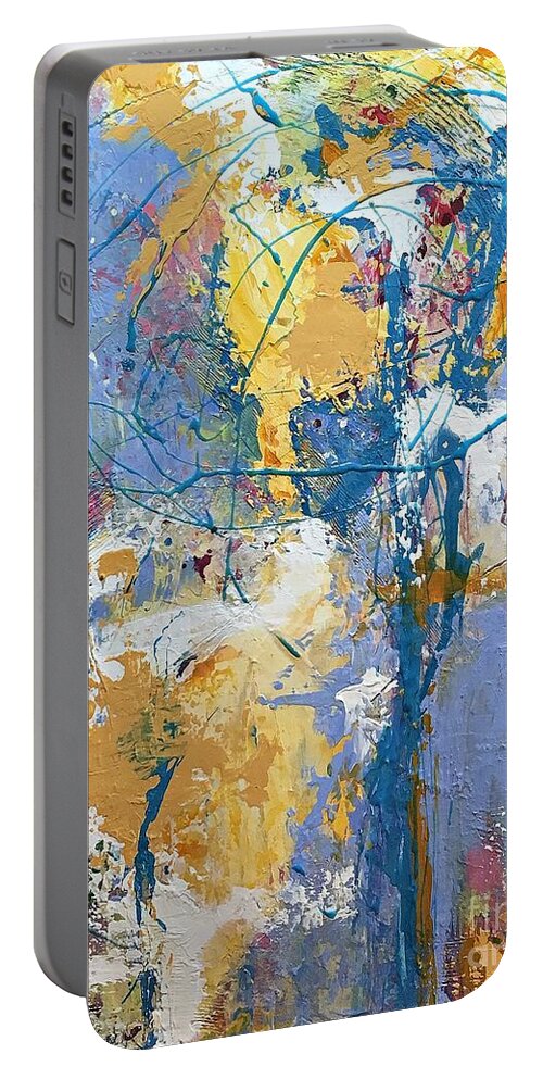 Abstract Art Portable Battery Charger featuring the painting Painted Sky by Mary Mirabal