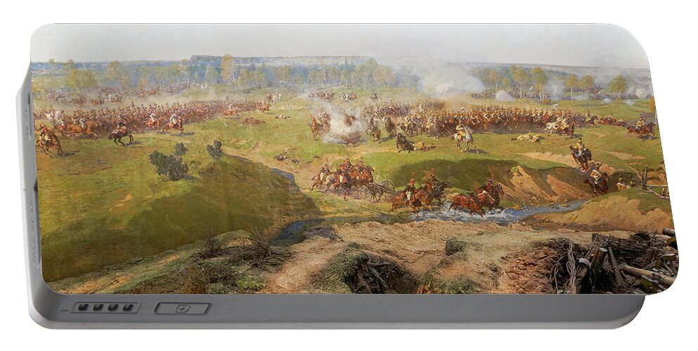 Details Portable Battery Charger featuring the photograph painting of Battle of Borodino by Vladi Alon