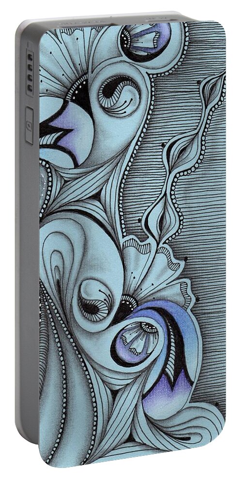 Paisley Portable Battery Charger featuring the drawing Paisley Power by Jan Steinle