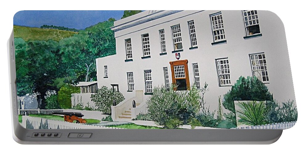 Simon's Town Portable Battery Charger featuring the painting Palace Barracks by Tim Johnson