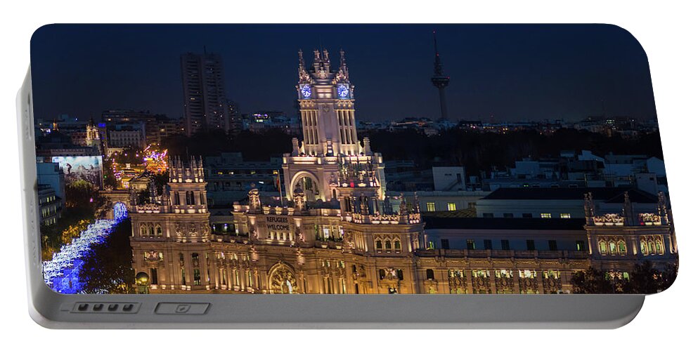 Capital Portable Battery Charger featuring the photograph Palace of communications by Andrew Michael