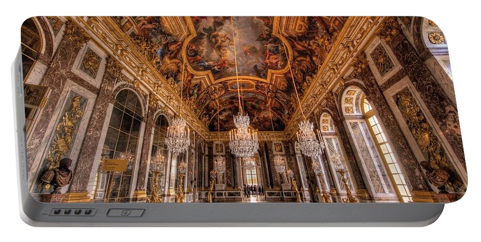 Palace Of Versailles Portable Battery Charger featuring the digital art Palace Of Versailles by Maye Loeser