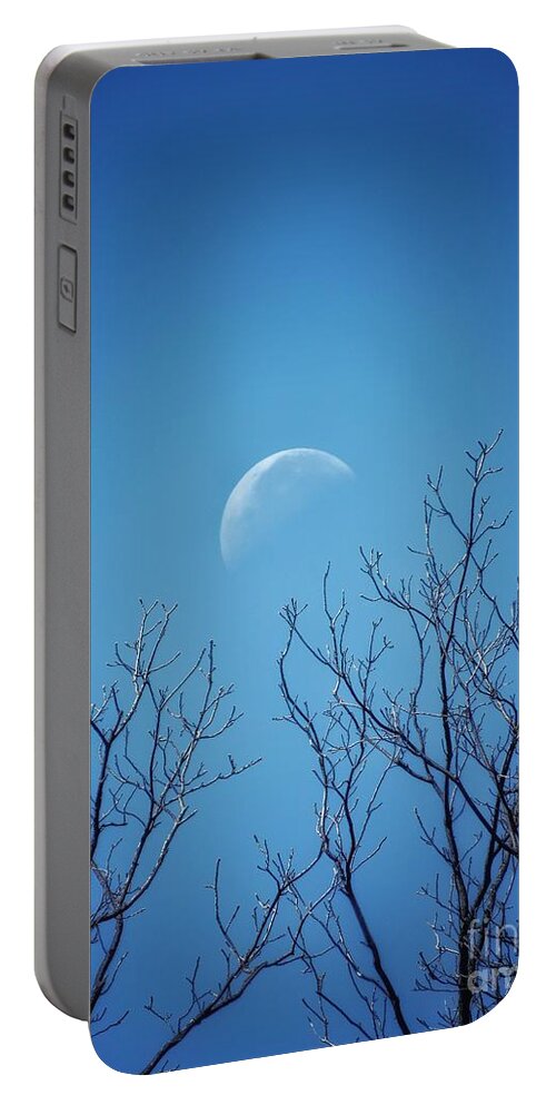Moon Portable Battery Charger featuring the photograph Pale Moon Rising by Diana Rajala