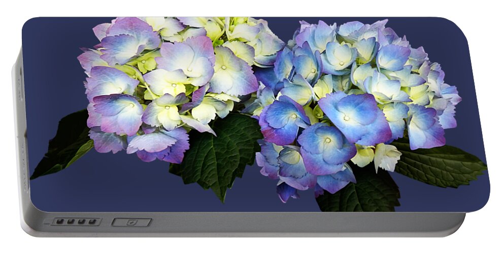 Hydrangea Portable Battery Charger featuring the photograph Pale Pink and Blue Hydrangea by Susan Savad
