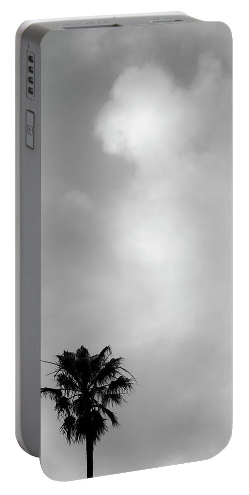 Palm Portable Battery Charger featuring the photograph Palm Tree and Clouds by David Gordon