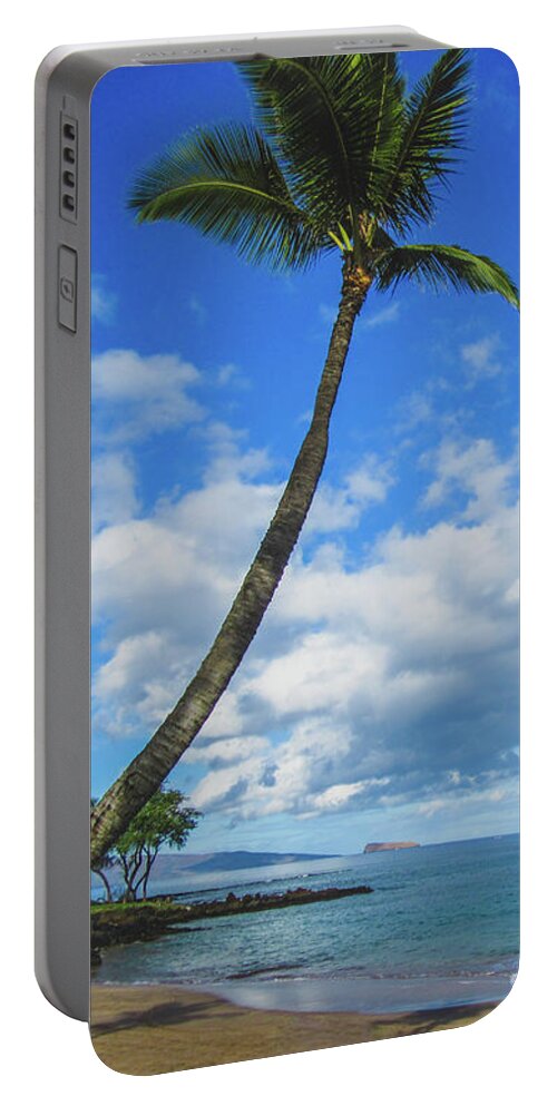 Beach Portable Battery Charger featuring the photograph Palm Tree in Paradise by Andy Konieczny