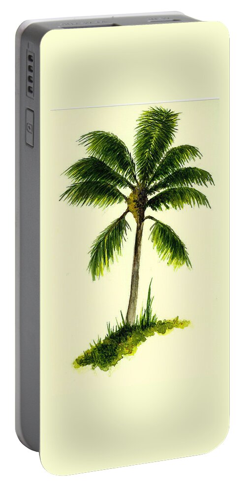 Tree Portable Battery Charger featuring the painting Palm Tree Number 1 by Michael Vigliotti