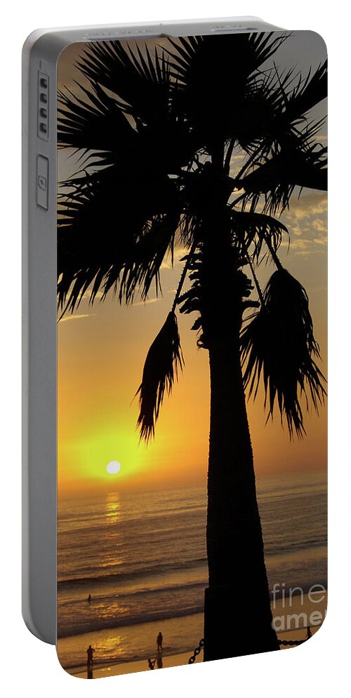 Beach Portable Battery Charger featuring the photograph Palm Tree Sunset by Jim And Emily Bush