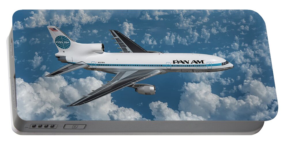 Pan American Airlines Portable Battery Charger featuring the digital art Pan Am Clipper Black Hawk by Erik Simonsen
