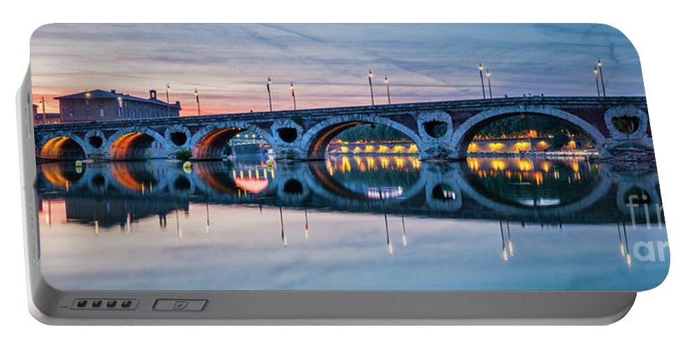 Pont Neuf Portable Battery Charger featuring the photograph Panorama of Pont Neuf in Toulouse by Elena Elisseeva