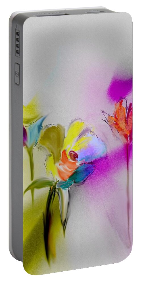 Ipad Painting Portable Battery Charger featuring the digital art Paper Flowers by Frank Bright