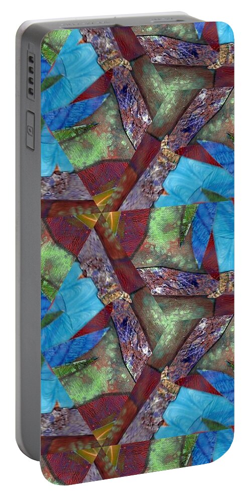 Acrylics Portable Battery Charger featuring the mixed media Paradise by Maria Watt