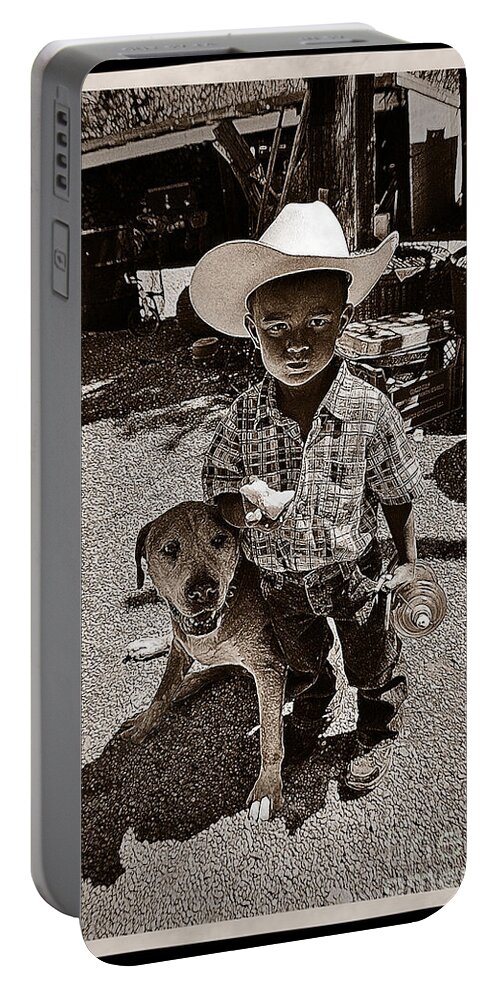 Kids Portable Battery Charger featuring the photograph Pardner by Mayhem Mediums