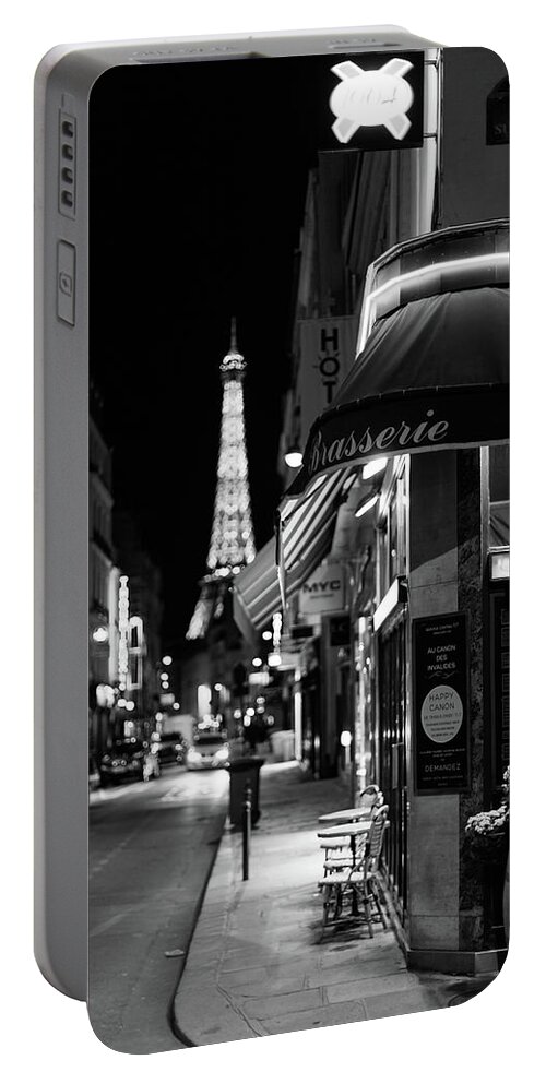 Eiffel Tower Portable Battery Charger featuring the photograph Paris Streets by Night by Melanie Alexandra Price