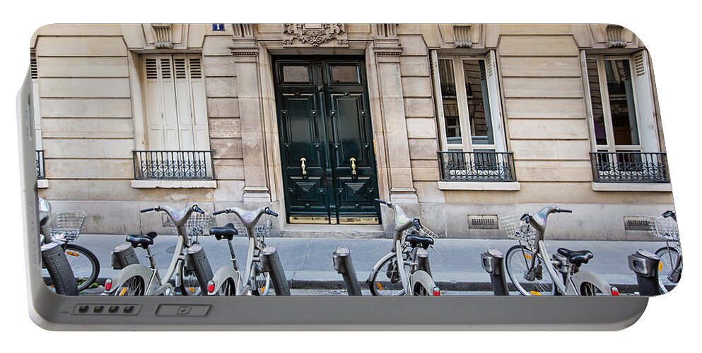 Bicyclette Portable Battery Charger featuring the photograph Paris Bicycles - Paris, France by Melanie Alexandra Price