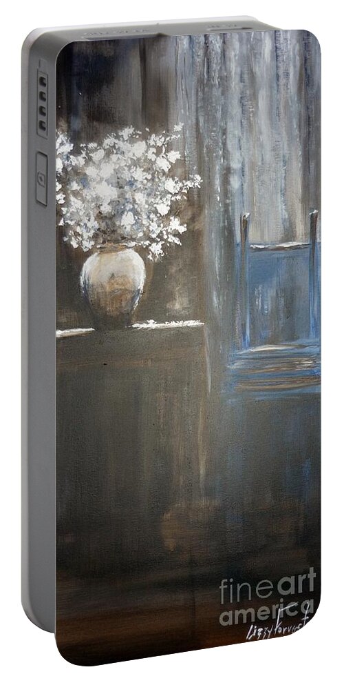 Interior Portable Battery Charger featuring the painting Parlour Peace by Lizzy Forrester